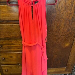 Elegant Sleeveless Coral Maxi Dress